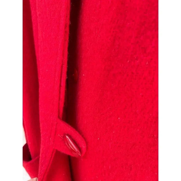 Gallery Womens Long Trench Wool Midi Coat Red Sz 10 - Picture 5 of 14